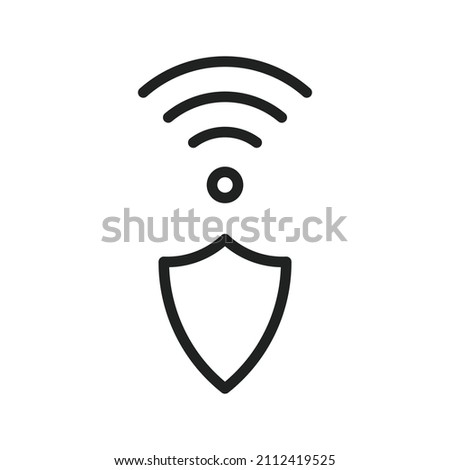 Protected Wifi Icon vector image. Can also be used for Cyber Security. Suitable for mobile apps, web apps and print media.