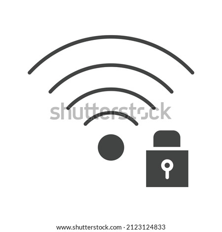 Signal Wifi 4 Bar Lock icon vector image. Can also be used for Physical Fitness. Suitable for mobile apps, web apps and print media.