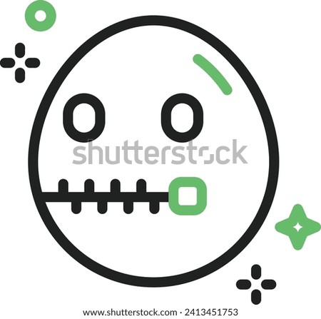 Zipper-Mouth Face icon vector image. Suitable for mobile application web application and print media.