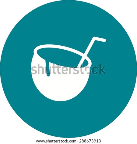 Coconut, drink, beach icon vector image. Can also be used for summer, recreation and fun. Suitable for use on mobile apps, web apps and print media.