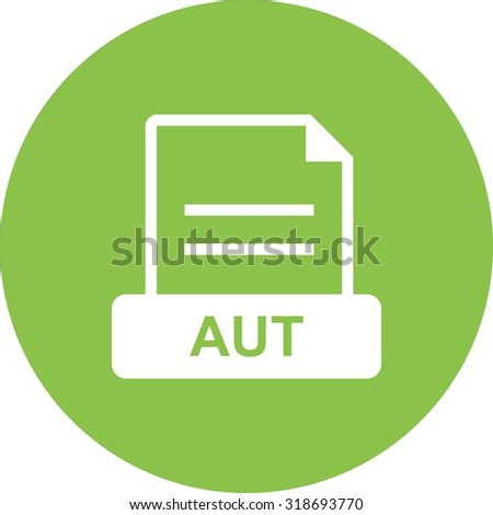 AUT, file, file extension icon vector image. Can also be used for file format, design and storage. Suitable for mobile apps, web apps and print media. Stock fotó © 