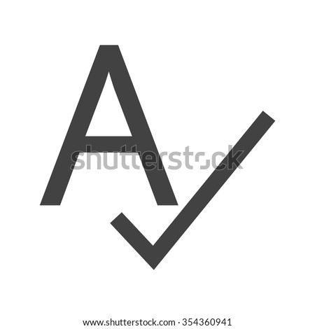 Spell, check, spellcheck icon vector image. Can also be used for material design. Suitable for web apps, mobile apps and print media.