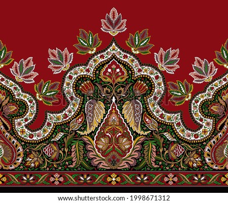 Traditional Kashmiri Shawl Design for Printing and Weaving Photo stock © 
