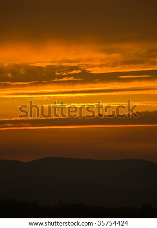 Vibrant Orange sunset in British Columbia