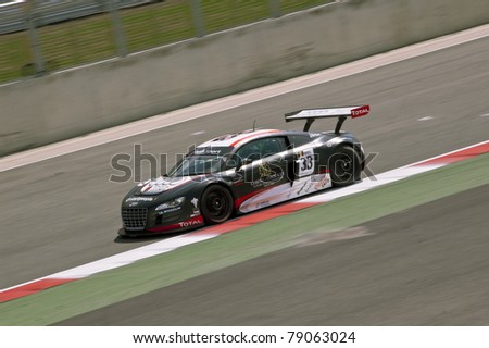 SILVERSTONE, ENGLAND - JUNE 4: Driver Enzo Ide Racing for W-Racing Team  Racing, at the GT3 Series Racing event at Silverstone RaceTrack on June 4, 2011 in Silverstone, England.