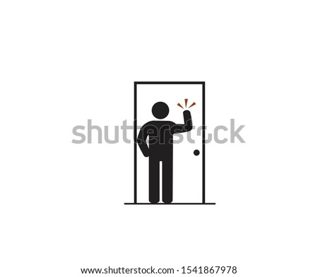 Please knock before entering, Accident Prevention signs, beware and careful rhombus Sign, warning symbol, vector illustration.