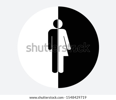 Gender neutral icon. unisex gender restroom or toilet sign, transgender gender symbols,  vector illustration.