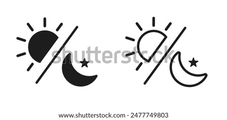 Sun moon icon illustration isolated vector sign symbol. silhouette icons. Morning and night. Day and night weather forecast symbol