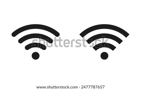 flat illustration of wifi vector icon, communication sign symbol. signal sign and symbol. Wireless icon. Wi-fi symbol set. router wireless technology. Free wireless zone. Public wifi area solid sign.
