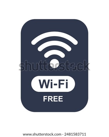 Free WiFi icon set symbol. Black color Vector wifi sign on white background. Wifi signal, public place, restaurant, access point, public Wi-Fi, Free Wi-Fi zone, Radio signal, wireless, password, label