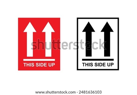 This side up flat icon isolated on white background. Package symbol. Label vector illustration. Packaging and warning symbols set, fragile cargo icons, fragile package warning