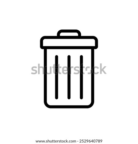 Trash bin or recycle, delete, remove icon vector. Dust bin or rubbish bin or dump place sign silhouette. Throw away, rubbish, garbage, litter, clean environment, recycling, recycle symbol label logo.