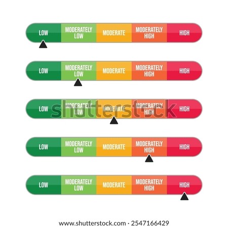 Feedback rating scale or rating scale of customer satisfaction concept. Product experience Vector illustration level for review and evaluation of service or good or use in questionnaire