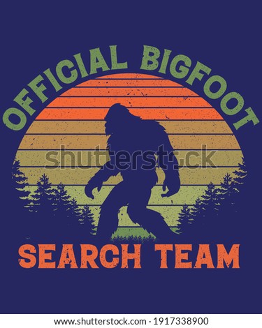 Official Bigfoot search team t-shirt design for adventure lovers