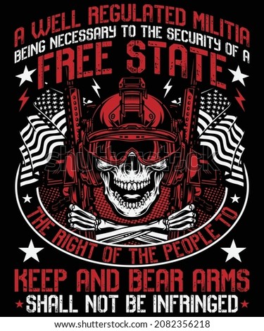 Right To Bear Arms 2nd Amendment T-Shirt Design Photo stock © 