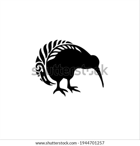 Kiwi Bird Symbol Logo. Tattoo Design. Vector Illustration.