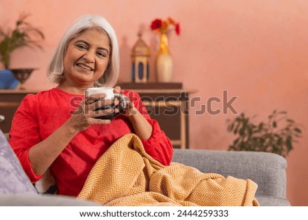 Similar – Image, Stock Photo 60 year old lady with scarf in autumn landscape