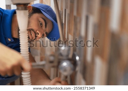 Similar – Image, Stock Photo down pipes in front of an orange plastered wall, one orange and three grey