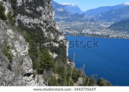 Similar – Image, Stock Photo Ponale Street | Lake Garda