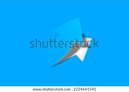 Blue paper cut arrows on the blue background. Eps 10 vector file.