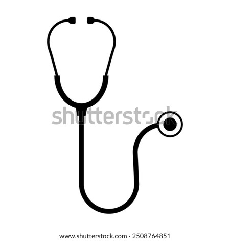 Stethoscope graphic icon. Stethoscope sign isolated on white background. Symbol medicine. Vector illustration flat style Eps 10. 