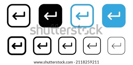 Enter key icon redo line arrow turn left symbols direction icons	
