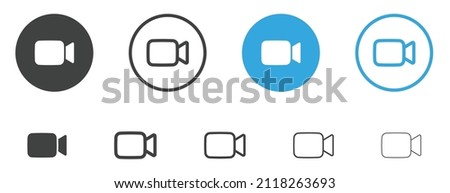 video camera icon for streaming , facetime icons video call symbol	
