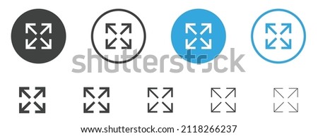 arrow maximize icon fullscreen symbol . expand icons full screen symbols	
