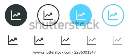 arrow increase icon. growing graph symbol - Increasing growth arrow icon. up arrows symbols in filled thin line outline and stroke style for apps and website