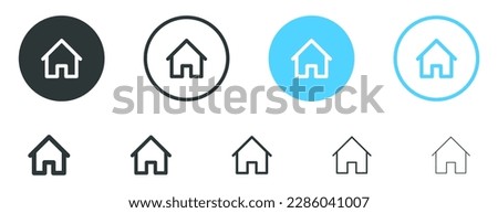 Web home icon for apps and websites, House icon, Home sign in circle or Main page icon
