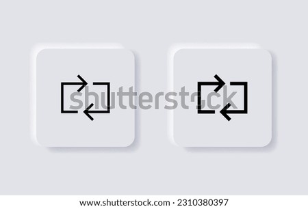 Refresh icon, sync repeat and reload arrow icon symbol convert button sign - 3D vector neumorphism buttons neumorphic design