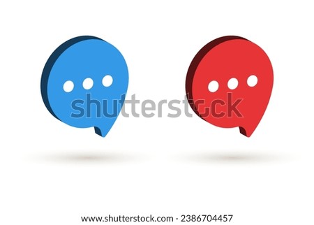 3d message chat icon speech bubble symbol comment icon - talk message Bubble chat icon with dots three points. online communication, Conversation, chatting icons