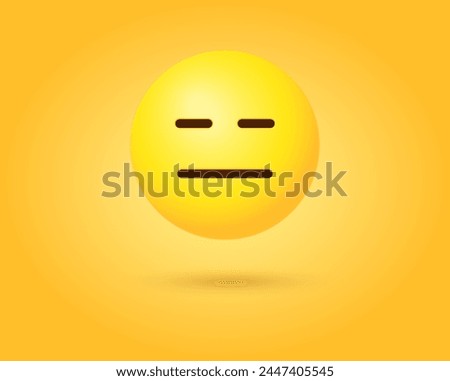3d Expressionless Emoji Face with closed eyes and mouth, emoticon Face With Straight Mouth, Straight Face, serious character	
