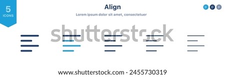align icon set, alignment icon, align left right sign button, sort filter icon - filtering sorting justify icons	
