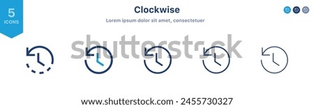 time and clock icons with arrow rotate icon, timer, history, watch later, symbol, sign , clockwise rotation, time passing, icon