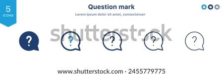 Question mark icon in speech bubble, Help icon, service chat sign button, customer support icon - faq icons	
