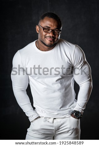 Similar – Image, Stock Photo Pensive millennial ethnic athlete relaxing after training on wooden stairs in park