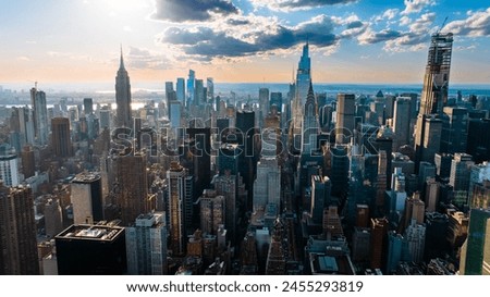 Similar – Image, Stock Photo Contemporary city with skyscrapers and bridge