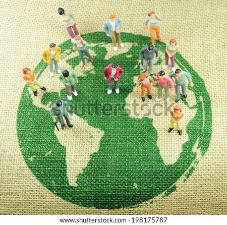 Diverse people around the globe representing world population