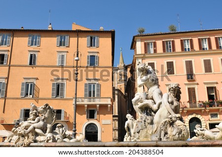 Classical architecture in the historic centre of Rome, Italy