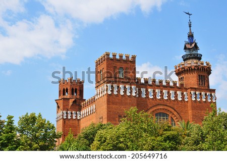 BARCELONA, SPAIN - JULY 8, 2012: Architectural view of the Castle of the Three Dragons (Castell dels Tres Dragons) in the Parc de la Ciutadella
