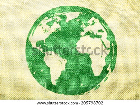 Abstract world map printed on canvas