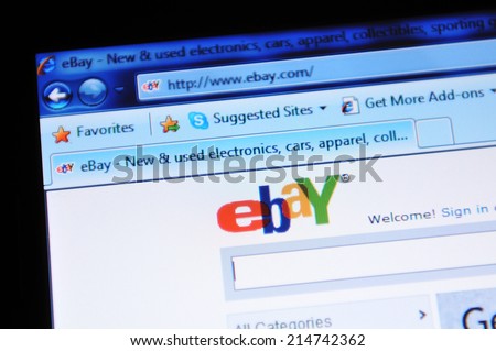 LONDON, UK - FEBRUARY 3, 2011: Close up of Ebay website home page on laptop screen