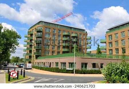 Property development concept with newly build blocks of flats