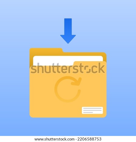 Back up folder icon. Folder icon flat design yellow.
