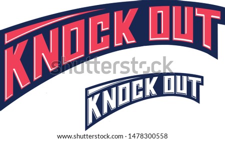 Knock out typography lettering. Fighting modern illustration