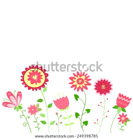 Decorative spring flowers. Spring flower background