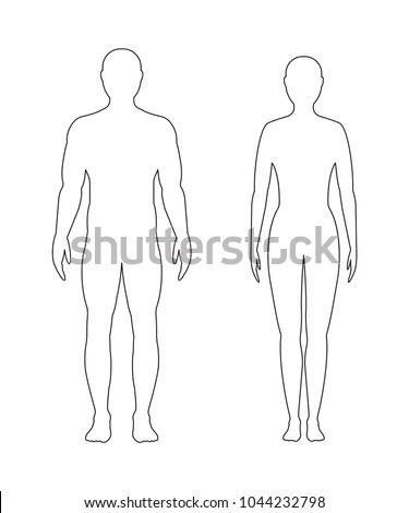 Male and female contour, isolated on a white background. Vector flat illustration. man and a woman.
