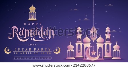 Happy Ramadan Mubarak applicable for website banner, header webs, business sign, corporate poster, flyer, ads campaign, social media post, advertising agency, advertisement, billboard, media promotion