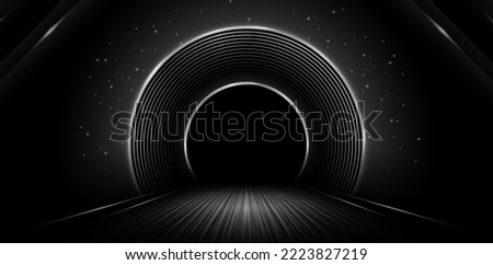 vector illustration of radial circle silver light through the tunnel for signs corporate, advertisement business, social media post, billboard agency advertising, ads campaign, motion video, emailer